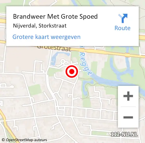 Locatie op kaart van de 112 melding: Brandweer Met Grote Spoed Naar Nijverdal, Storkstraat op 23 augustus 2024 09:39