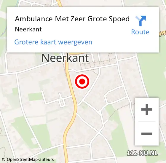 Locatie op kaart van de 112 melding: Ambulance Met Zeer Grote Spoed Naar Neerkant op 23 augustus 2024 10:06