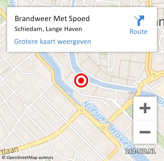 Locatie op kaart van de 112 melding: Brandweer Met Spoed Naar Schiedam, Lange Haven op 23 augustus 2024 10:07