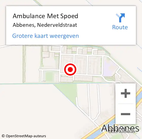 Locatie op kaart van de 112 melding: Ambulance Met Spoed Naar Abbenes, Nederveldstraat op 23 augustus 2024 11:16