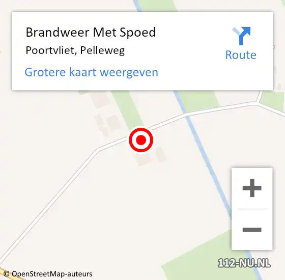 Locatie op kaart van de 112 melding: Brandweer Met Spoed Naar Poortvliet, Pelleweg op 23 augustus 2024 11:32