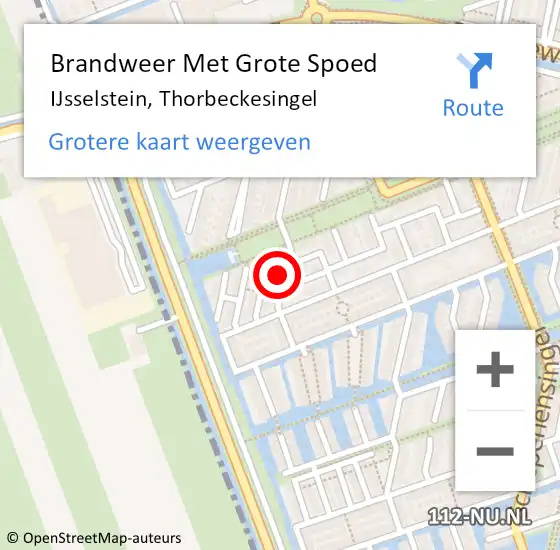 Locatie op kaart van de 112 melding: Brandweer Met Grote Spoed Naar IJsselstein, Thorbeckesingel op 23 augustus 2024 11:49