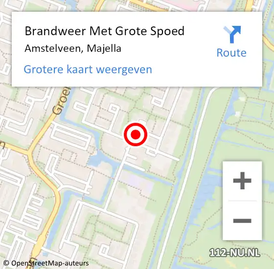 Locatie op kaart van de 112 melding: Brandweer Met Grote Spoed Naar Amstelveen, Majella op 23 augustus 2024 11:57