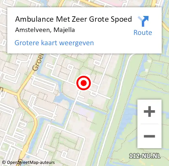 Locatie op kaart van de 112 melding: Ambulance Met Zeer Grote Spoed Naar Amstelveen, Majella op 23 augustus 2024 11:58