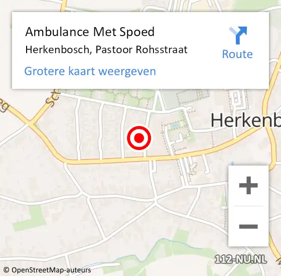 Locatie op kaart van de 112 melding: Ambulance Met Spoed Naar Herkenbosch, Pastoor Rohsstraat op 23 augustus 2024 13:12