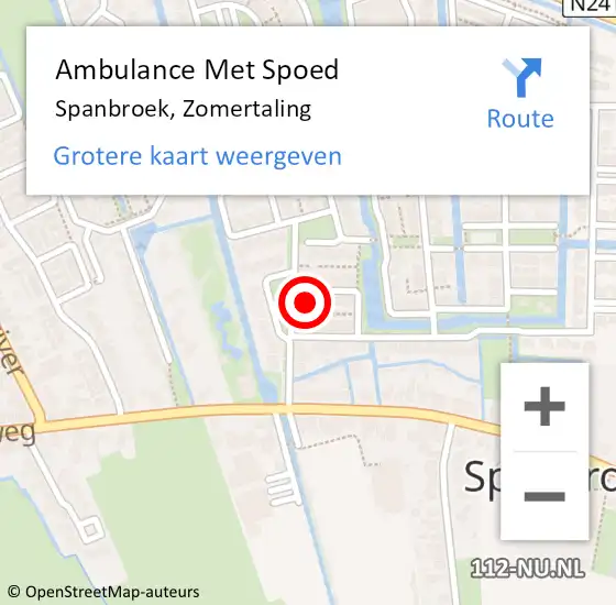 Locatie op kaart van de 112 melding: Ambulance Met Spoed Naar Spanbroek, Zomertaling op 23 augustus 2024 13:23