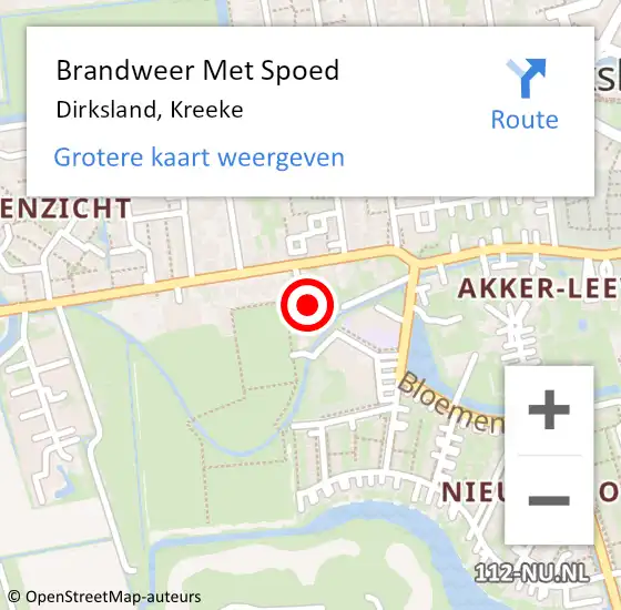 Locatie op kaart van de 112 melding: Brandweer Met Spoed Naar Dirksland, Kreeke op 23 augustus 2024 13:49