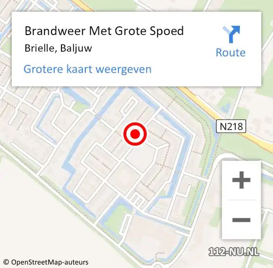 Locatie op kaart van de 112 melding: Brandweer Met Grote Spoed Naar Brielle, Baljuw op 23 augustus 2024 14:06