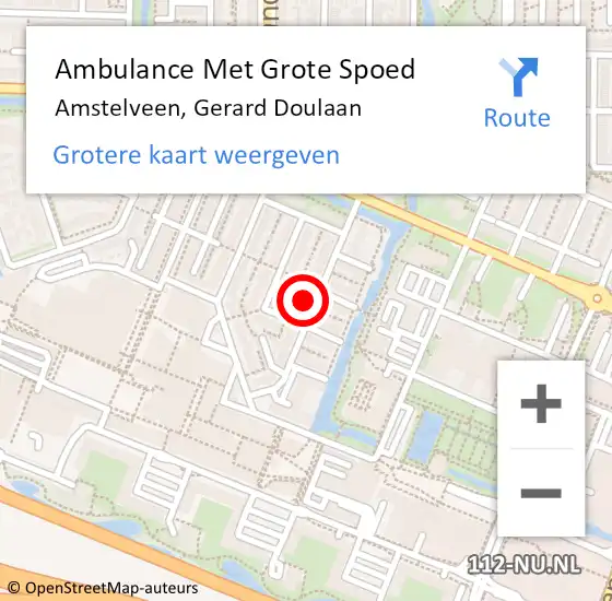 Locatie op kaart van de 112 melding: Ambulance Met Grote Spoed Naar Amstelveen, Gerard Doulaan op 23 augustus 2024 14:27