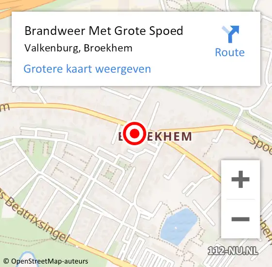 Locatie op kaart van de 112 melding: Brandweer Met Grote Spoed Naar Valkenburg, Broekhem op 23 augustus 2024 16:34