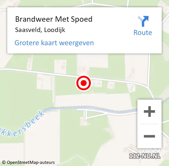 Locatie op kaart van de 112 melding: Brandweer Met Spoed Naar Saasveld, Loodijk op 23 augustus 2024 18:31