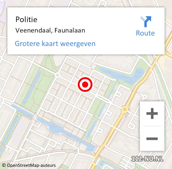 Locatie op kaart van de 112 melding: Politie Veenendaal, Faunalaan op 23 augustus 2024 18:43