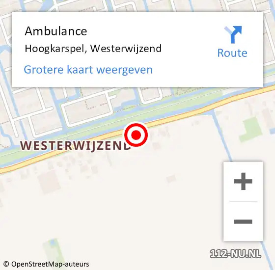 Locatie op kaart van de 112 melding: Ambulance Hoogkarspel, Westerwijzend op 23 augustus 2024 18:56