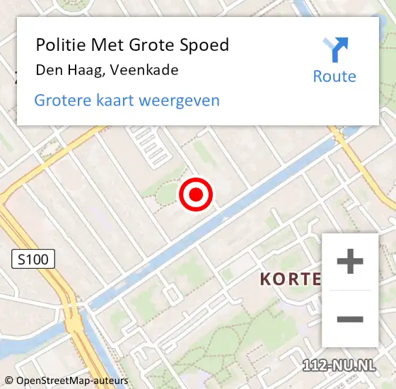 Locatie op kaart van de 112 melding: Politie Met Grote Spoed Naar Den Haag, Veenkade op 23 augustus 2024 19:35