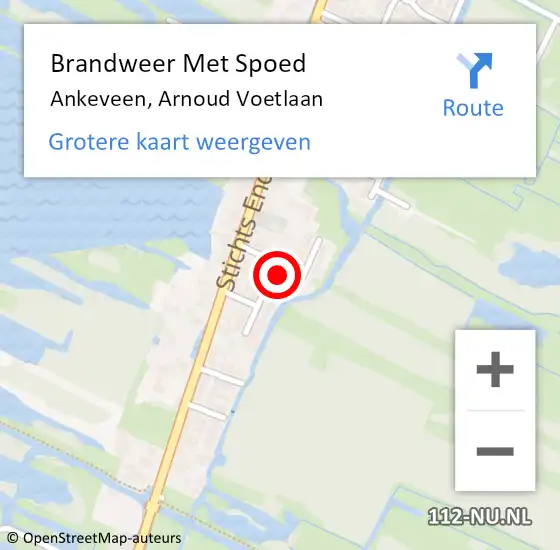 Locatie op kaart van de 112 melding: Brandweer Met Spoed Naar Ankeveen, Arnoud Voetlaan op 23 augustus 2024 19:37