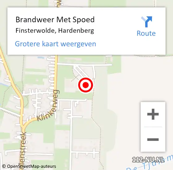 Locatie op kaart van de 112 melding: Brandweer Met Spoed Naar Finsterwolde, Hardenberg op 23 augustus 2024 19:43