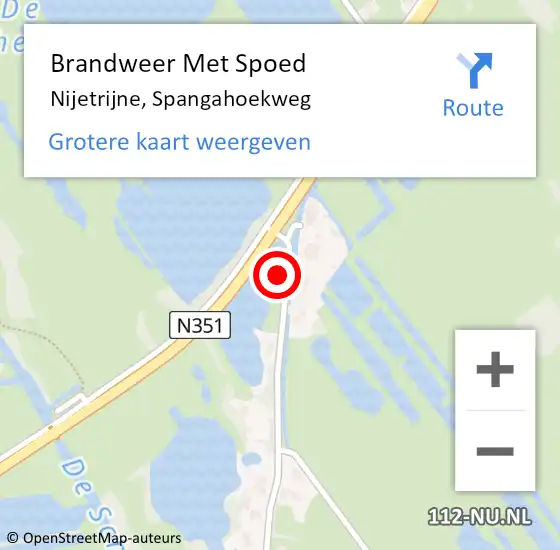 Locatie op kaart van de 112 melding: Brandweer Met Spoed Naar Nijetrijne, Spangahoekweg op 23 augustus 2024 19:51