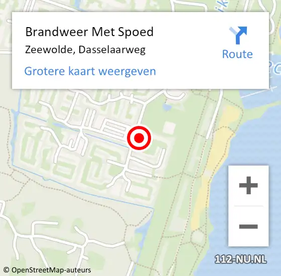 Locatie op kaart van de 112 melding: Brandweer Met Spoed Naar Zeewolde, Dasselaarweg op 23 augustus 2024 20:20