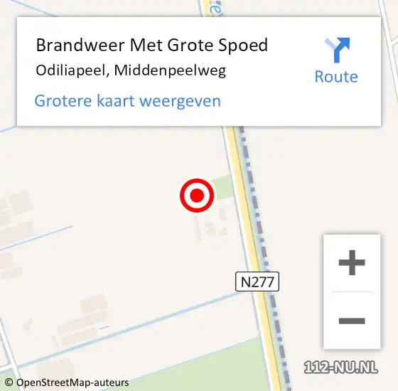 Locatie op kaart van de 112 melding: Brandweer Met Grote Spoed Naar Odiliapeel, Middenpeelweg op 23 augustus 2024 20:40