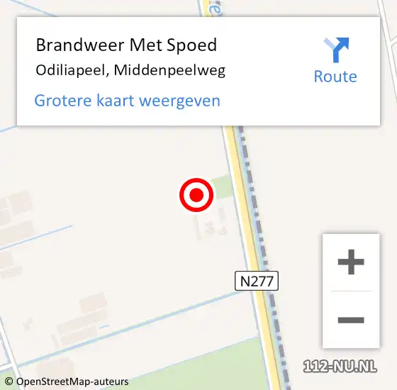 Locatie op kaart van de 112 melding: Brandweer Met Spoed Naar Odiliapeel, Middenpeelweg op 23 augustus 2024 20:50