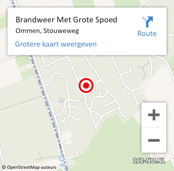 Locatie op kaart van de 112 melding: Brandweer Met Grote Spoed Naar Ommen, Stouweweg op 23 augustus 2024 21:17