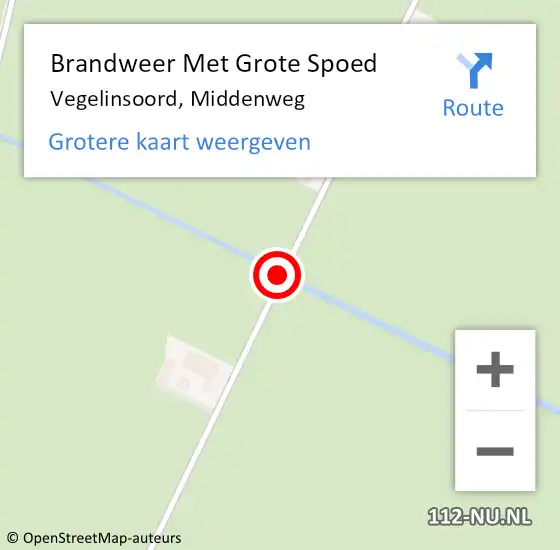 Locatie op kaart van de 112 melding: Brandweer Met Grote Spoed Naar Vegelinsoord, Middenweg op 23 augustus 2024 21:32