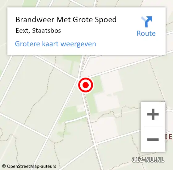 Locatie op kaart van de 112 melding: Brandweer Met Grote Spoed Naar Eext, Staatsbos op 23 augustus 2024 21:42