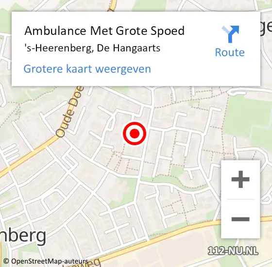 Locatie op kaart van de 112 melding: Ambulance Met Grote Spoed Naar 's-Heerenberg, De Hangaarts op 17 oktober 2014 14:26