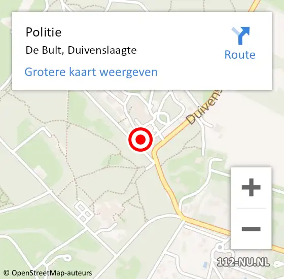 Locatie op kaart van de 112 melding: Politie De Bult, Duivenslaagte op 23 augustus 2024 22:26