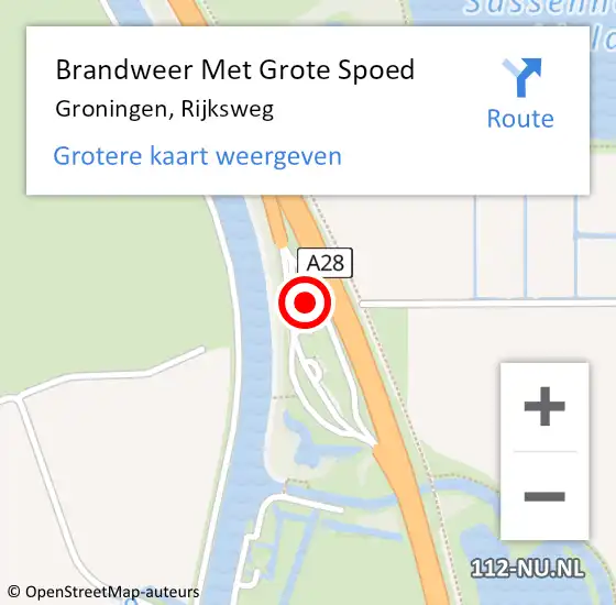 Locatie op kaart van de 112 melding: Brandweer Met Grote Spoed Naar Groningen, Rijksweg op 23 augustus 2024 22:28