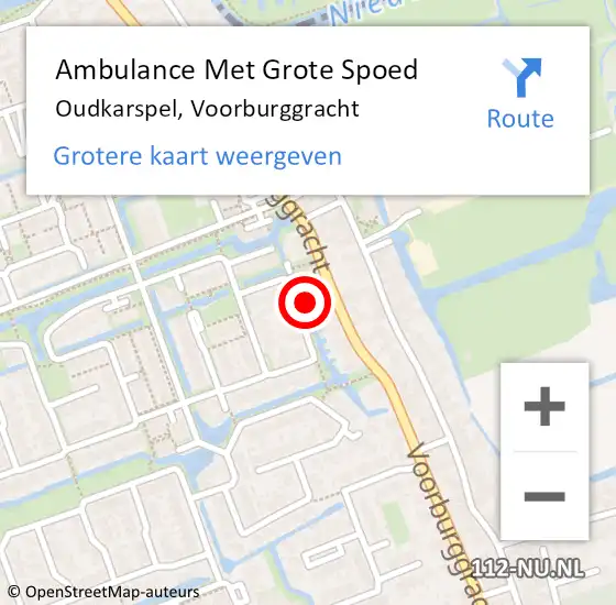 Locatie op kaart van de 112 melding: Ambulance Met Grote Spoed Naar Oudkarspel, Voorburggracht op 23 augustus 2024 22:50