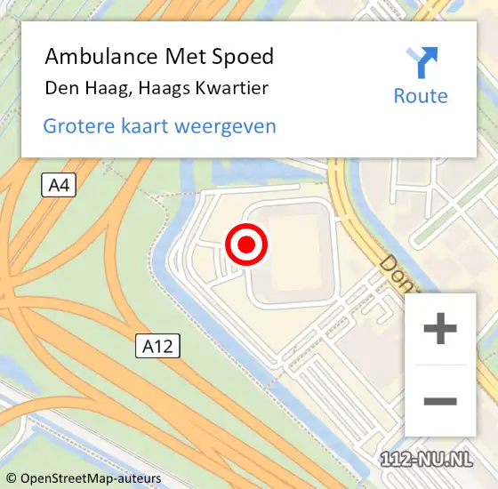 Locatie op kaart van de 112 melding: Ambulance Met Spoed Naar Den Haag, Haags Kwartier op 23 augustus 2024 22:50