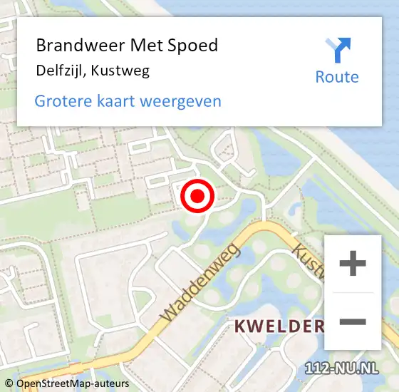 Locatie op kaart van de 112 melding: Brandweer Met Spoed Naar Delfzijl, Kustweg op 23 augustus 2024 22:51