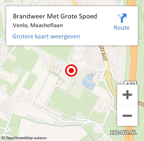 Locatie op kaart van de 112 melding: Brandweer Met Grote Spoed Naar Venlo, Maashoflaan op 23 augustus 2024 23:24