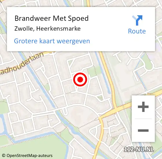 Locatie op kaart van de 112 melding: Brandweer Met Spoed Naar Zwolle, Heerkensmarke op 23 augustus 2024 23:29