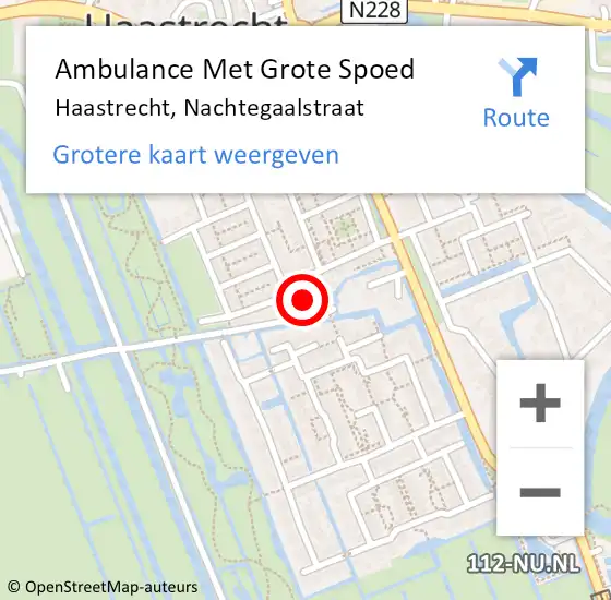 Locatie op kaart van de 112 melding: Ambulance Met Grote Spoed Naar Haastrecht, Nachtegaalstraat op 17 oktober 2013 21:43