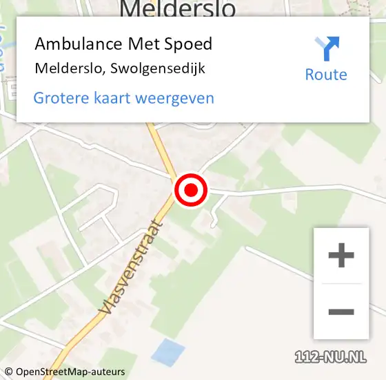 Locatie op kaart van de 112 melding: Ambulance Met Spoed Naar Melderslo, Swolgensedijk op 17 oktober 2014 14:35