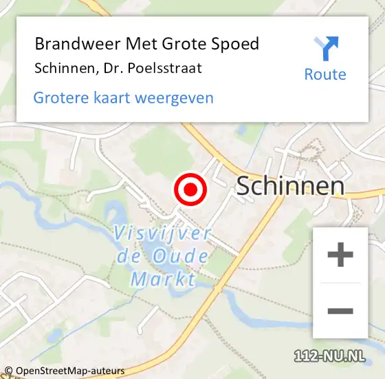 Locatie op kaart van de 112 melding: Brandweer Met Grote Spoed Naar Schinnen, Dr. Poelsstraat op 24 augustus 2024 01:48