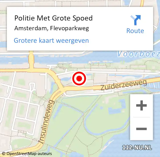 Locatie op kaart van de 112 melding: Politie Met Grote Spoed Naar Amsterdam, Flevoparkweg op 24 augustus 2024 02:05