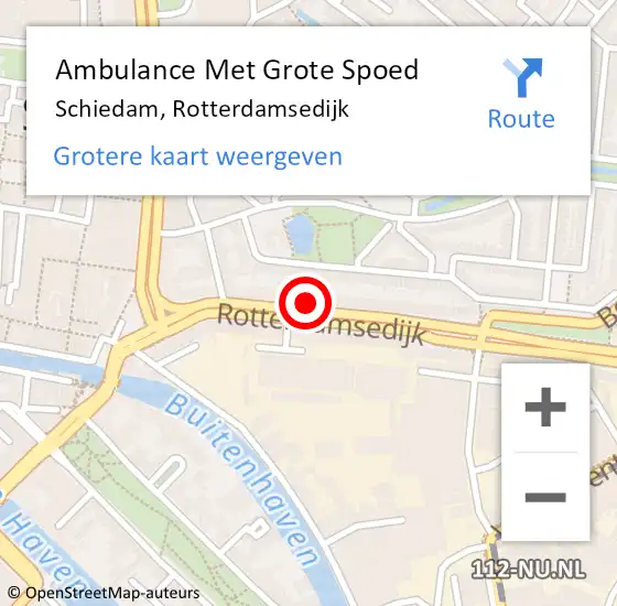 Locatie op kaart van de 112 melding: Ambulance Met Grote Spoed Naar Schiedam, Rotterdamsedijk op 24 augustus 2024 02:31