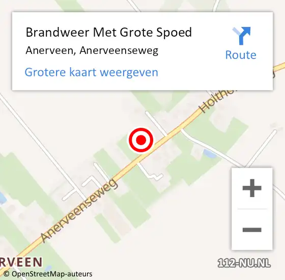 Locatie op kaart van de 112 melding: Brandweer Met Grote Spoed Naar Anerveen, Anerveenseweg op 17 oktober 2014 14:40