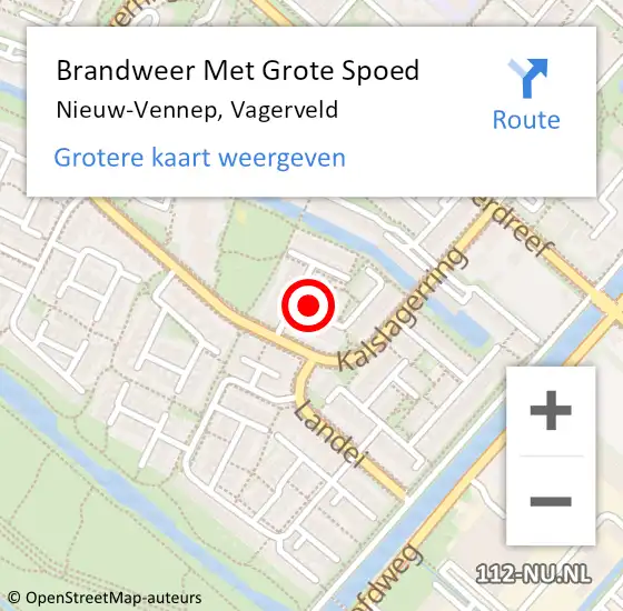 Locatie op kaart van de 112 melding: Brandweer Met Grote Spoed Naar Nieuw-Vennep, Vagerveld op 24 augustus 2024 03:27