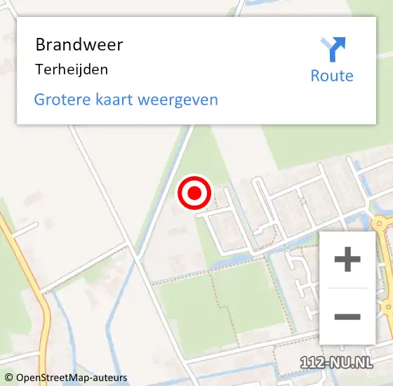 Locatie op kaart van de 112 melding: Brandweer Terheijden op 24 augustus 2024 08:00