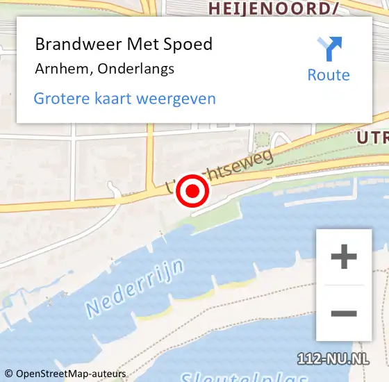 Locatie op kaart van de 112 melding: Brandweer Met Spoed Naar Arnhem, Onderlangs op 24 augustus 2024 08:12