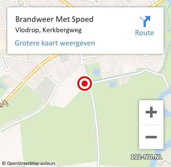 Locatie op kaart van de 112 melding: Brandweer Met Spoed Naar Vlodrop, Kerkbergweg op 24 augustus 2024 08:19