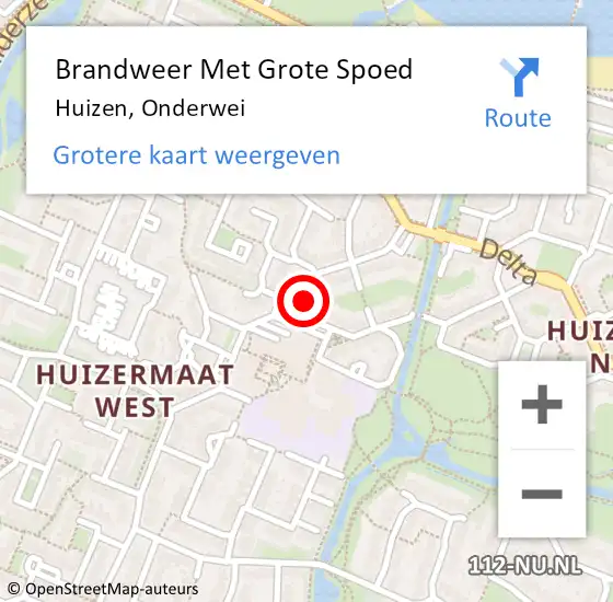 Locatie op kaart van de 112 melding: Brandweer Met Grote Spoed Naar Huizen, Onderwei op 24 augustus 2024 08:56