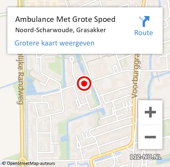 Locatie op kaart van de 112 melding: Ambulance Met Grote Spoed Naar Noord-Scharwoude, Grasakker op 24 augustus 2024 09:59