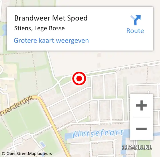 Locatie op kaart van de 112 melding: Brandweer Met Spoed Naar Stiens, Lege Bosse op 24 augustus 2024 10:06