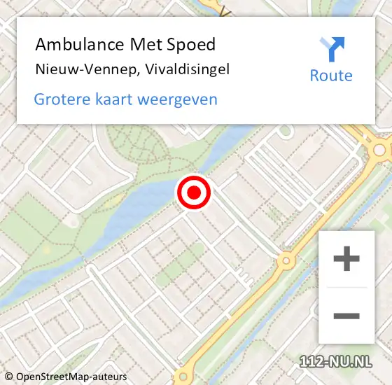 Locatie op kaart van de 112 melding: Ambulance Met Spoed Naar Nieuw-Vennep, Vivaldisingel op 24 augustus 2024 10:10