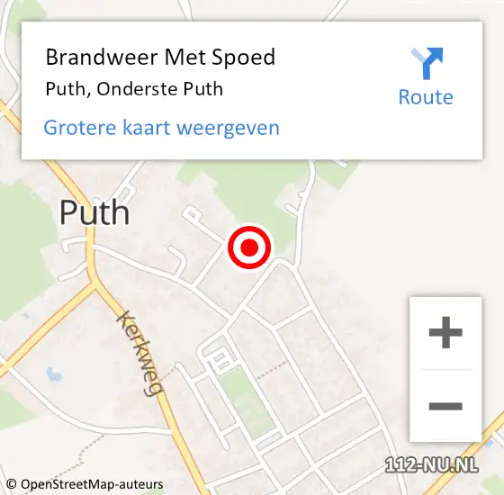 Locatie op kaart van de 112 melding: Brandweer Met Spoed Naar Puth, Onderste Puth op 24 augustus 2024 10:51